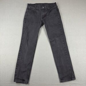 Levis 511 Jeans Mens 30x30 Black Denim‎ Cotton Faded Workwear Dark Wash